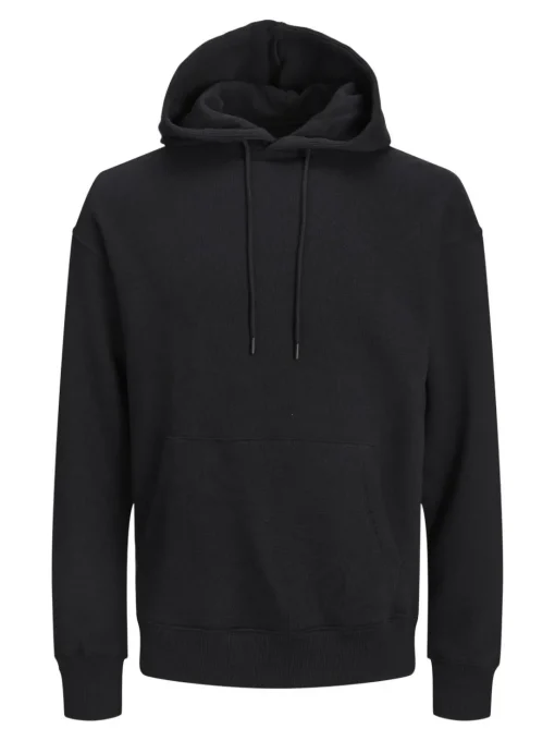 JACK & JONES Star basic sweat hood regular fit, heren hoodie katoenmengsel met capuchon, zwart