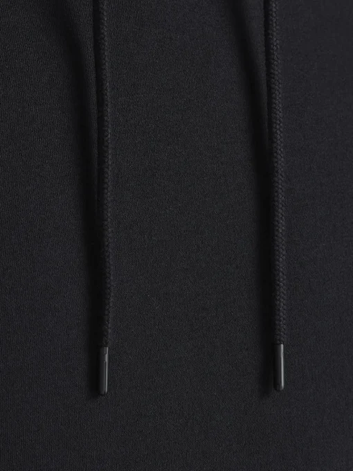 JACK & JONES Star basic sweat hood regular fit, heren hoodie katoenmengsel met capuchon, zwart