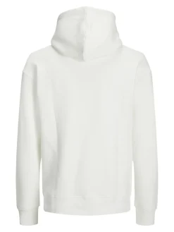 JACK & JONES Star basic sweat hood regular fit, heren hoodie katoenmengsel met capuchon, offwit