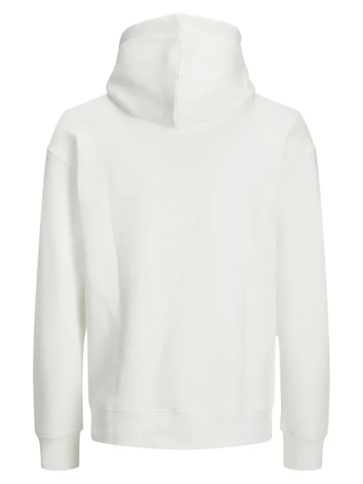 JACK & JONES Star basic sweat hood regular fit, heren hoodie katoenmengsel met capuchon, offwit