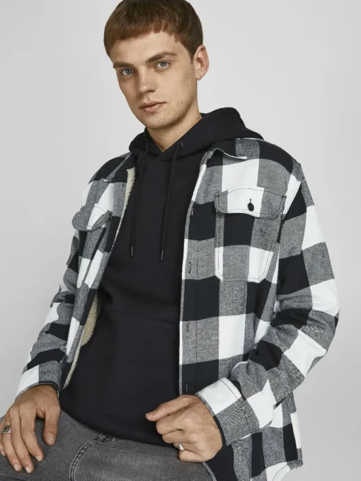 JACK & JONES Star basic sweat hood regular fit, heren hoodie katoenmengsel met capuchon, zwart