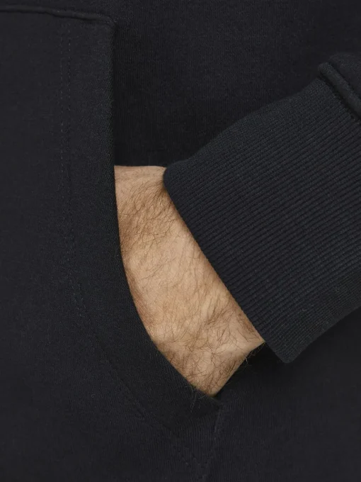JACK & JONES Star basic sweat hood regular fit, heren hoodie katoenmengsel met capuchon, zwart