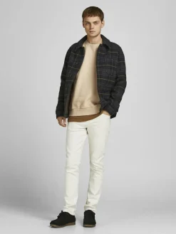 JACK & JONES Star basic sweat crew neck regular fit, heren sweatshirt katoenmengsel met O-hals, beige