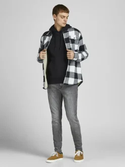 JACK & JONES Star basic sweat hood regular fit, heren hoodie katoenmengsel met capuchon, zwart