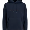 JACK & JONES Star jj sweat hood regular fit, heren hoodie katoenmengsel met capuchon, blauw blauw
