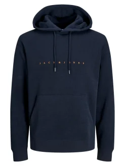 JACK & JONES Star jj sweat hood regular fit, heren hoodie katoenmengsel met capuchon, blauw blauw