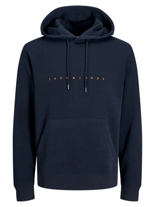 JACK & JONES Star jj sweat hood regular fit, heren hoodie katoenmengsel met capuchon, blauw blauw