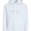 JACK & JONES Star jj sweat hood regular fit, heren hoodie katoenmengsel met capuchon, wit