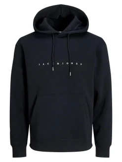 JACK & JONES Star jj sweat hood regular fit, heren hoodie katoenmengsel met capuchon, zwart