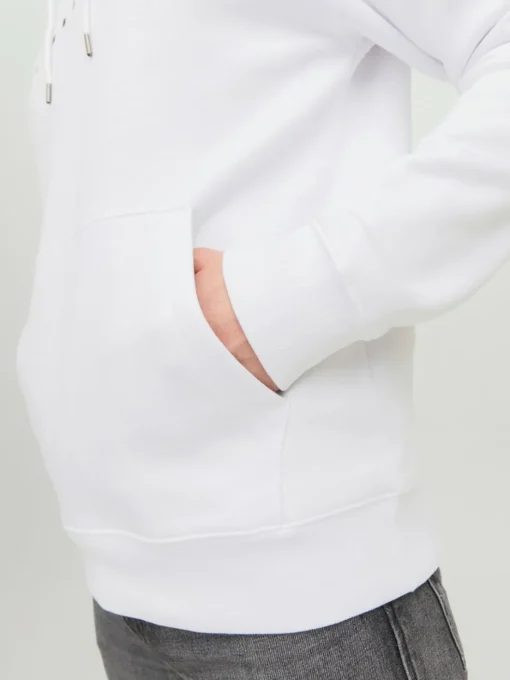 JACK & JONES Star jj sweat hood regular fit, heren hoodie katoenmengsel met capuchon, wit