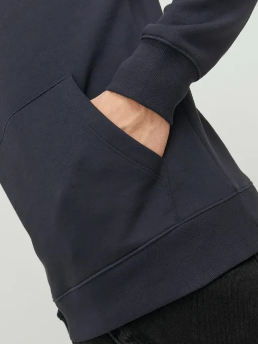 JACK & JONES Star jj sweat hood regular fit, heren hoodie katoenmengsel met capuchon, blauw blauw