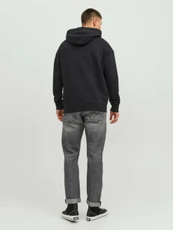 JACK & JONES Star jj sweat hood regular fit, heren hoodie katoenmengsel met capuchon, zwart