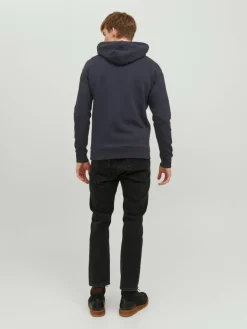 JACK & JONES Star jj sweat hood regular fit, heren hoodie katoenmengsel met capuchon, blauw blauw