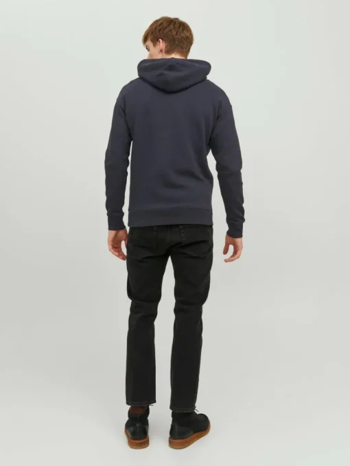 JACK & JONES Star jj sweat hood regular fit, heren hoodie katoenmengsel met capuchon, blauw blauw