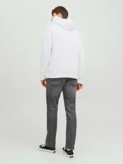 JACK & JONES Star jj sweat hood regular fit, heren hoodie katoenmengsel met capuchon, wit
