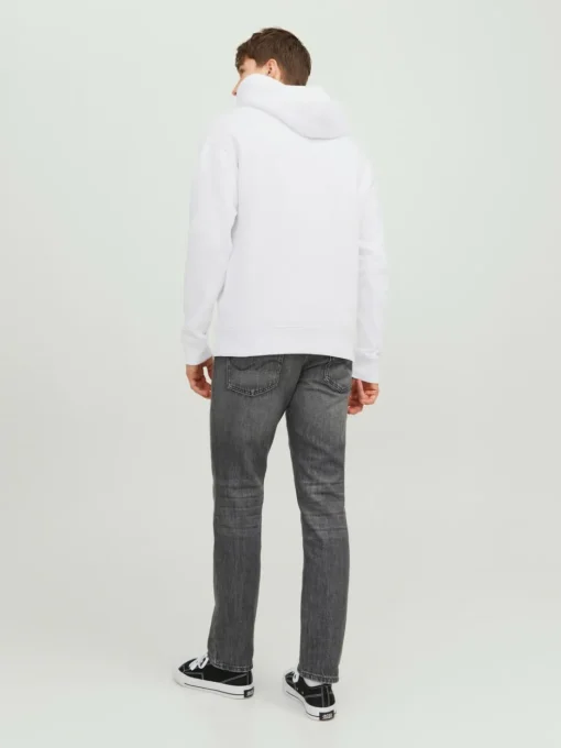 JACK & JONES Star jj sweat hood regular fit, heren hoodie katoenmengsel met capuchon, wit