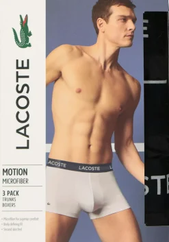 Lacoste Boxer Trunks (3-pack), heren boxers microfiber kort, zwart