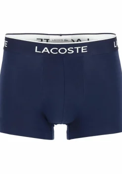 Lacoste Boxer Trunks (3-pack), heren boxers kort, blauw met gekleurde tailleband