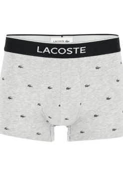 Lacoste Boxer Trunks (3-pack), heren boxers kort, grijs en antraciet met logo en uni zwart