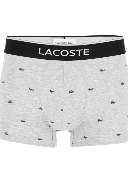 Lacoste Boxer Trunks (3-pack), heren boxers kort, grijs en antraciet met logo en uni zwart