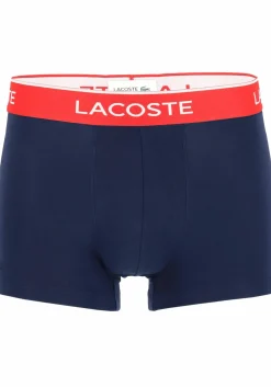 Lacoste Boxer Trunks (3-pack), heren boxers kort, blauw met gekleurde tailleband