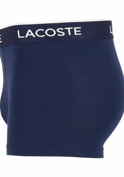 Lacoste Boxer Trunks (3-pack), heren boxers kort, blauw met gekleurde tailleband