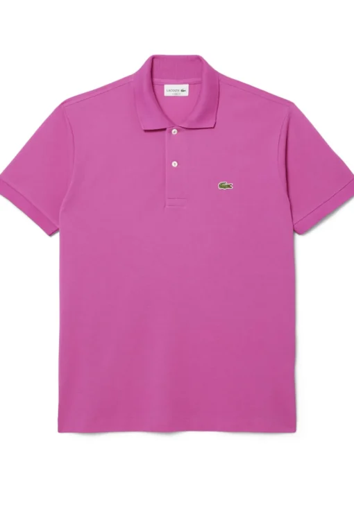 Lacoste Classic Fit polo, malva fuchsia roze