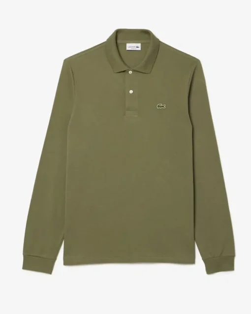 Lacoste Classic Fit polo lange mouw, kaki groen