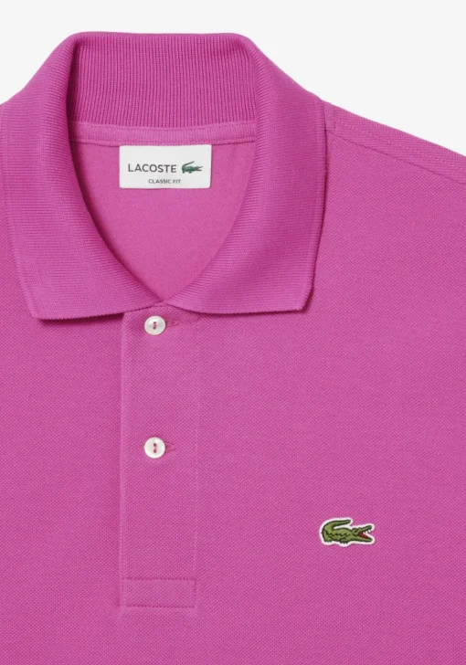 Lacoste Classic Fit polo, malva fuchsia roze