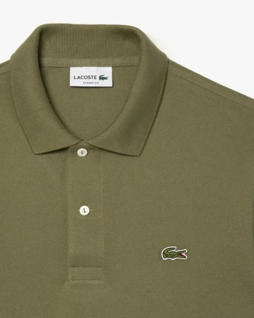 Lacoste Classic Fit polo lange mouw, kaki groen