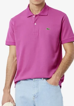 Lacoste Classic Fit polo, malva fuchsia roze