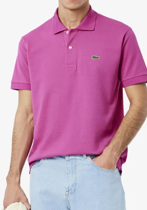 Lacoste Classic Fit polo, malva fuchsia roze