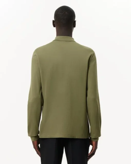 Lacoste Classic Fit polo lange mouw, kaki groen