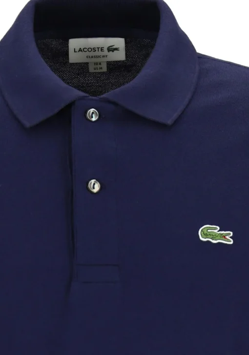 Lacoste Classic Fit polo lange mouw, navy blauw