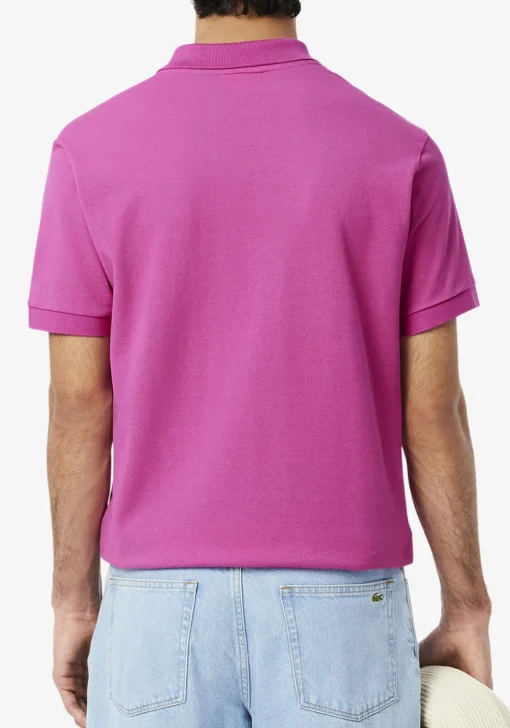 Lacoste Classic Fit polo, malva fuchsia roze