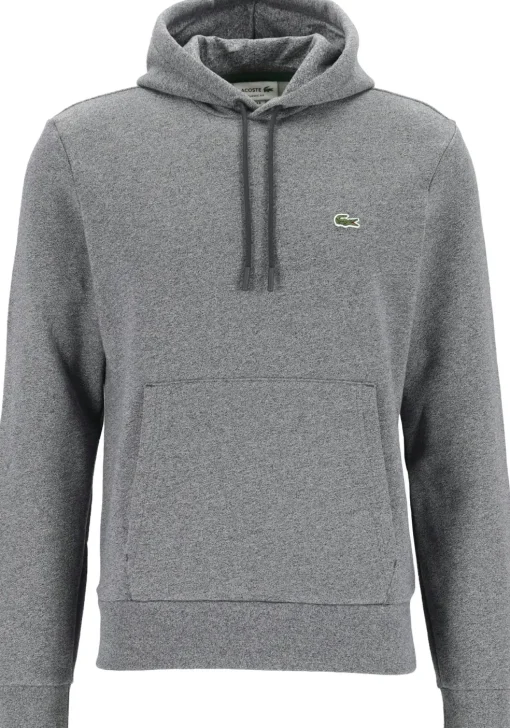 Lacoste heren hoodie sweatshirt, zwart met wit melange, Eclipse Jaspe