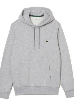 Lacoste heren hoodie sweatshirt, lichtgrijs melange