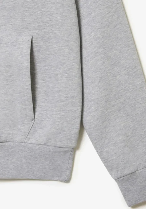Lacoste heren hoodie sweatshirt, lichtgrijs melange