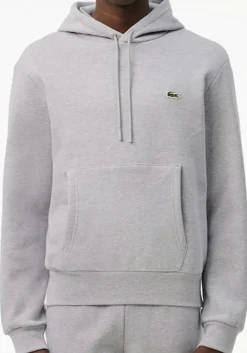 Lacoste heren hoodie sweatshirt, lichtgrijs melange