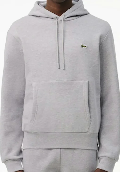 Lacoste heren hoodie sweatshirt, lichtgrijs melange