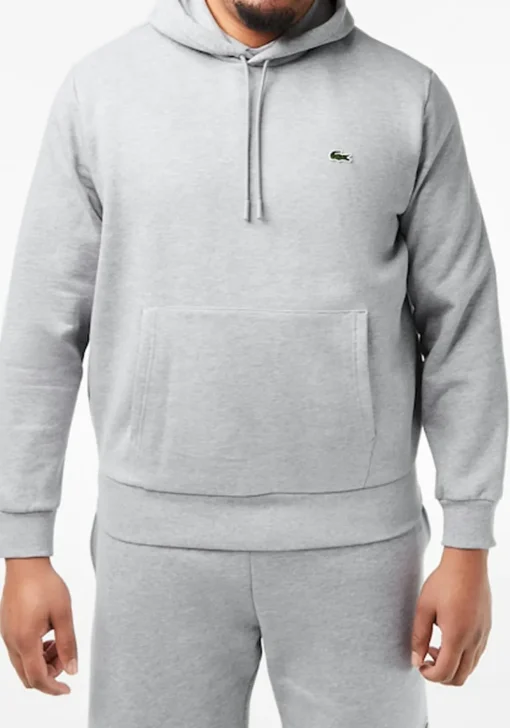 Lacoste heren hoodie sweatshirt, lichtgrijs melange