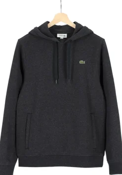 Lacoste heren hoodie sweatshirt, antraciet grijs melange
