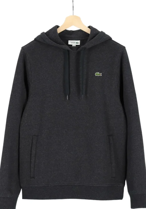 Lacoste heren hoodie sweatshirt, antraciet grijs melange