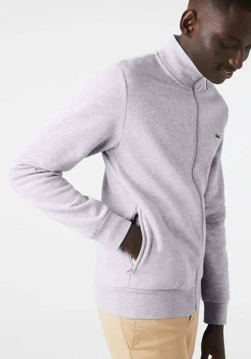 Lacoste heren sweatvest, lichtgrijs melange