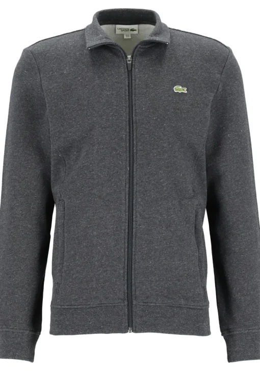 Lacoste heren sweatvest, met rits, antraciet