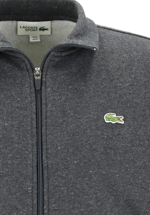 Lacoste heren sweatvest, met rits, antraciet