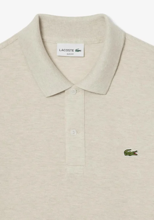 Lacoste Slim Fit polo, grijs beige