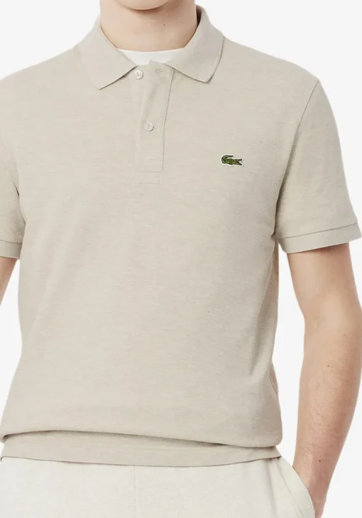 Lacoste Slim Fit polo, grijs beige