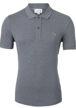 Lacoste Slim Fit polo, zwart met wit melange, Eclipse Jaspe