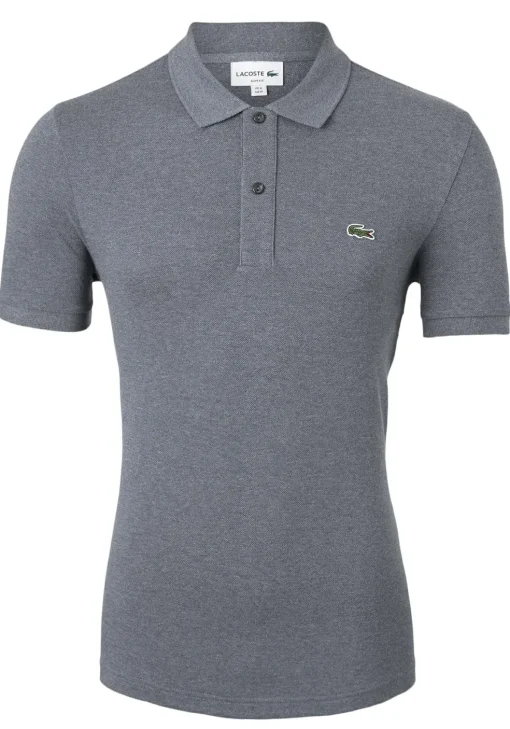 Lacoste Slim Fit polo, zwart met wit melange, Eclipse Jaspe